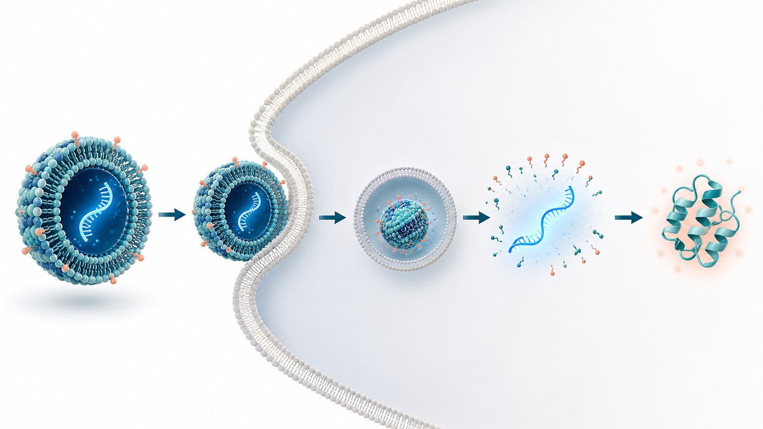 mRNA lipid nanoparticle delivery Mechanism Diagram example generated for a scientific mechanism figure page