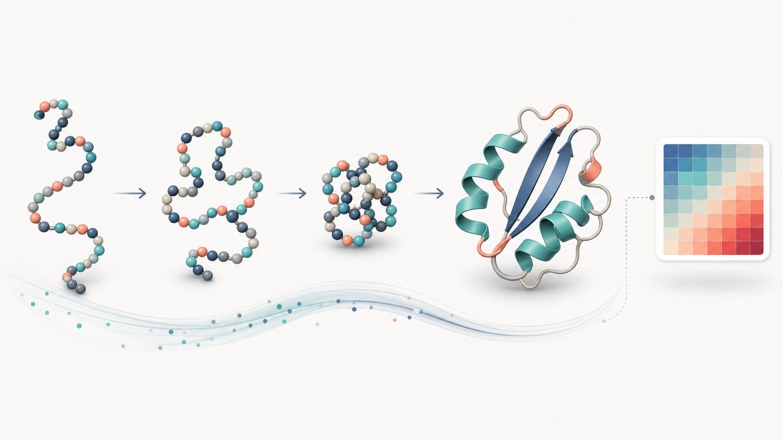 Protein folding prediction Mechanism Diagram example generated for a scientific mechanism figure page