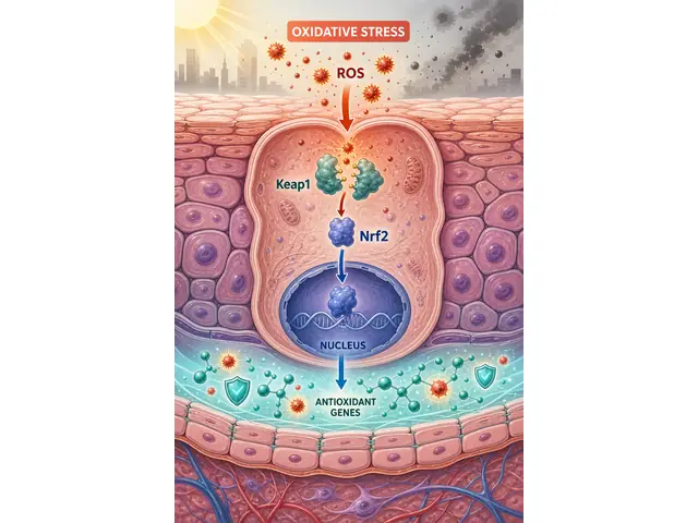 Scientific mechanism figure example: Nrf2 antioxidant pathway