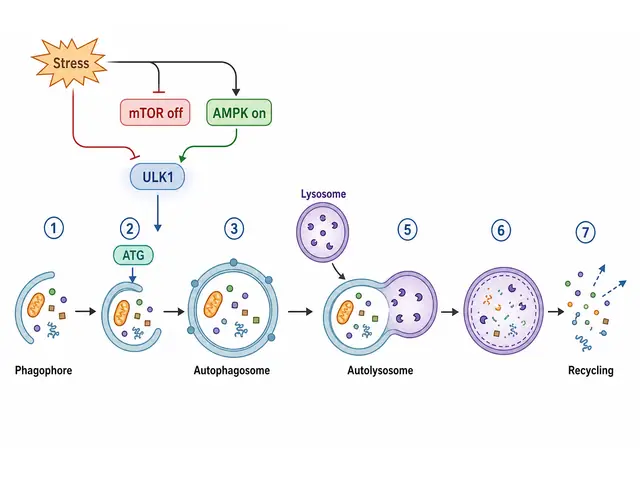 Scientific mechanism figure example: Autophagy flux (classic)