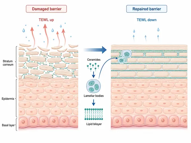 Scientific mechanism figure example: Barrier repair (classic)