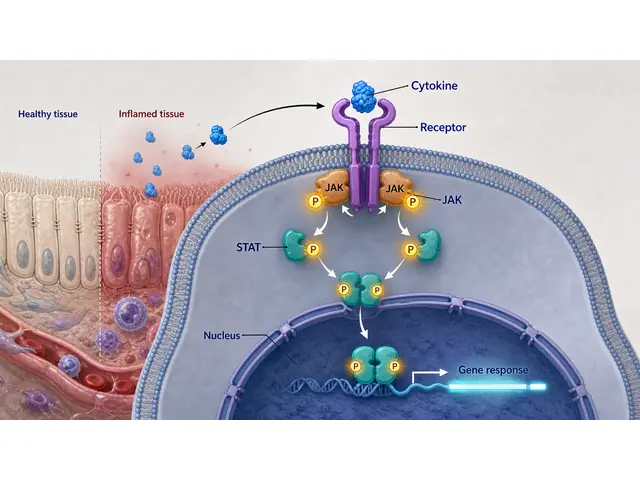 Scientific mechanism figure example: JAK–STAT signaling