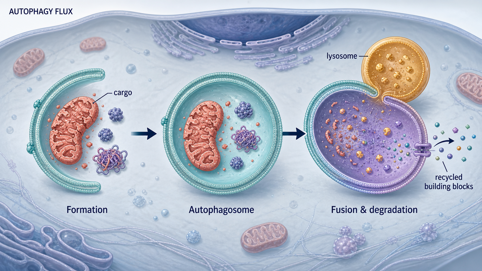 Autophagy Flux Diagram example generated for a scientific mechanism figure page