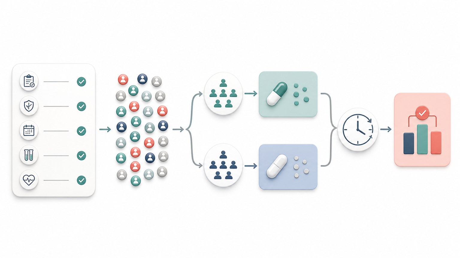 Clinical study design framework Mechanism Diagram example generated for a scientific mechanism figure page