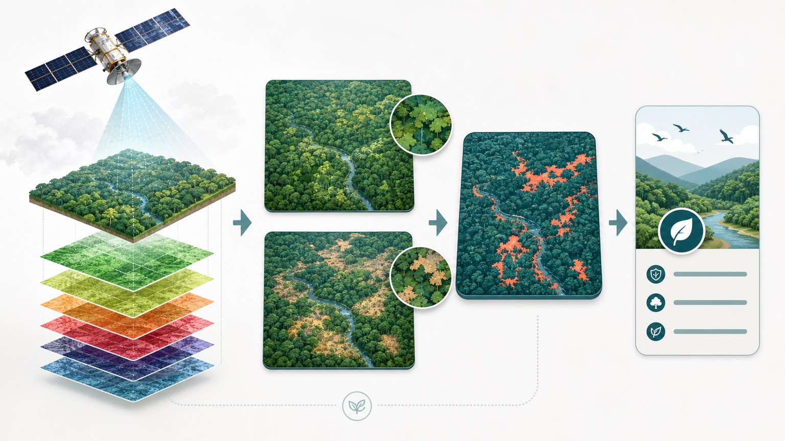 Forest remote sensing Mechanism Diagram example generated for a scientific mechanism figure page