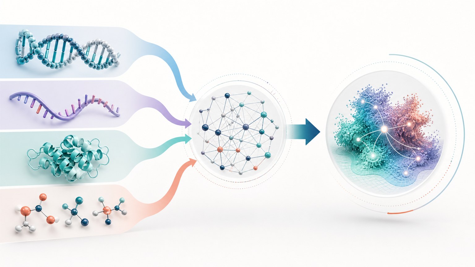 Multi-omics data integration Mechanism Diagram example generated for a scientific mechanism figure page