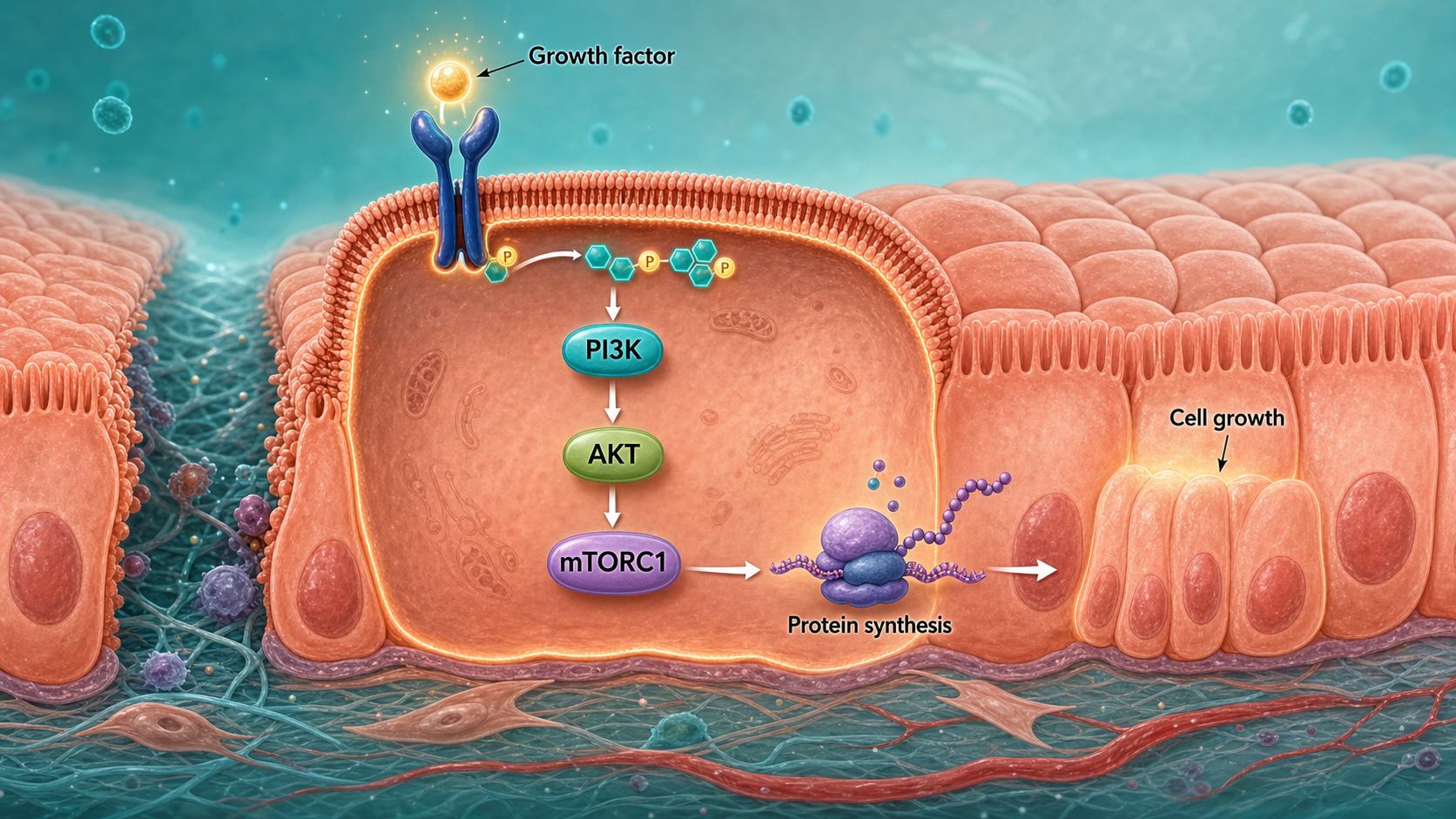 PI3K–Akt–mTOR pathway example generated for a scientific mechanism figure page